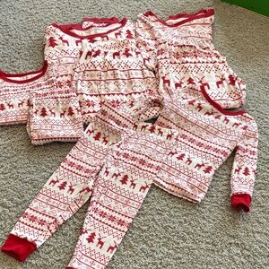 Matching Festive Red and White Family Pajamas Set